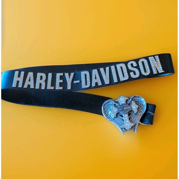 Harley DavidsonWomen's Angel Wing BuckleCrystal Rhinestone Bling BeltSz. XL